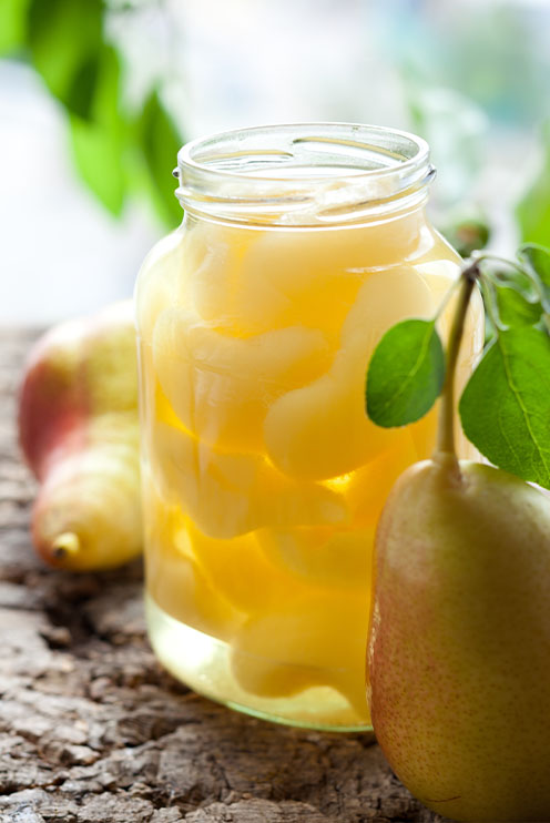 Pêche et Poire au sirop