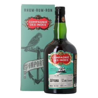 Rhum Compagnie des Indes - Guyana 12 ans Diamond (capsule légèrement abimée) – Réf : 1481699 – 1