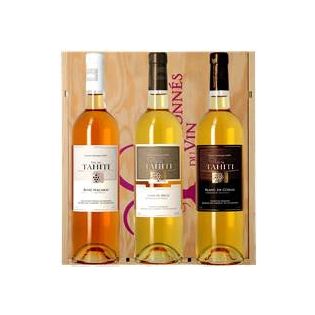Coffret bois Vin de Tahiti - 2 Blancs sec 1 Rosé