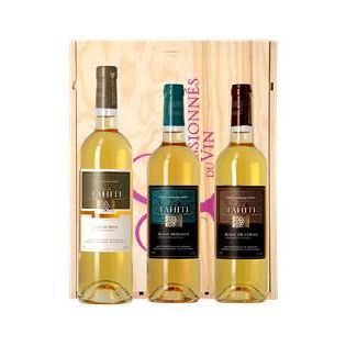 Coffret bois Vin de Tahiti - Les 3 Blancs