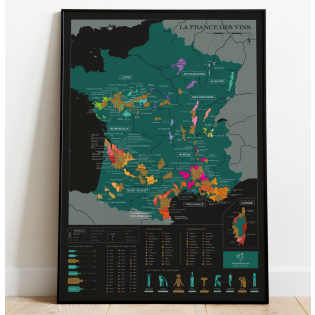 Carte des vins de France à gratter  (cartes des régions sur demande) – Réf : 15603